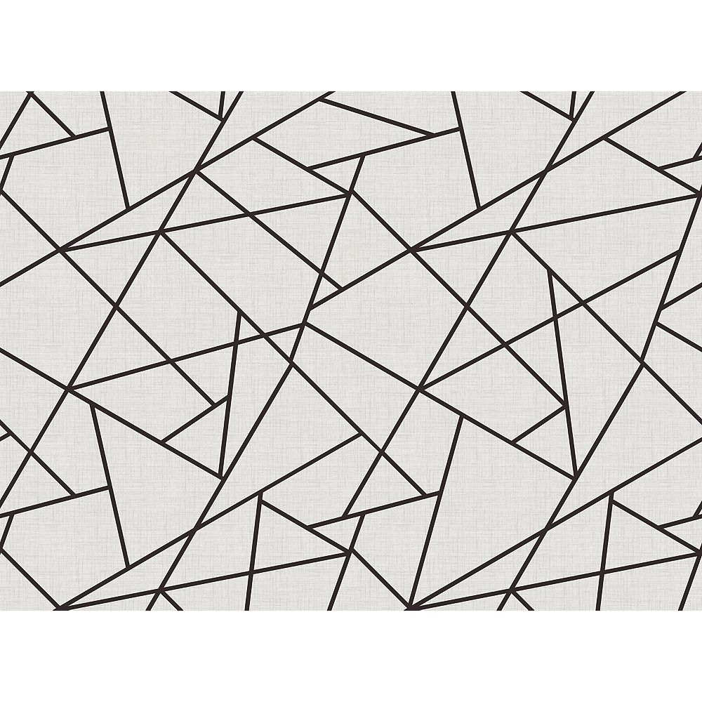 REMIX Walls by Katie Hunt Modern Lines Black on Dove Grey Wall Mural