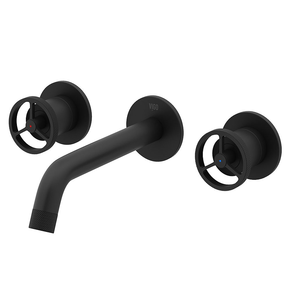 VIGO Cass TwoHandle Wall Mount Bathroom Faucet in Matte Black The Home Depot Canada