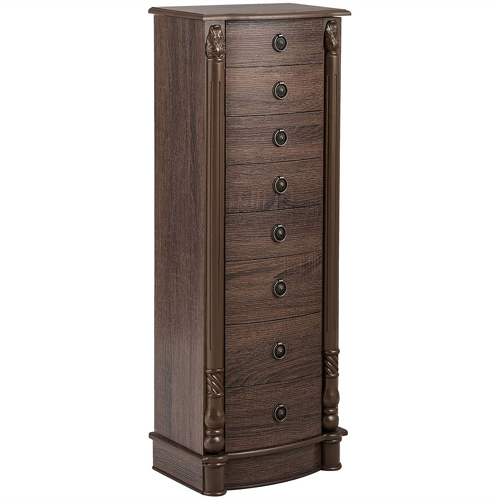 Costway Jewelry Cabinet Chest Armoire, Mirror Jewelry Cabinet Chest