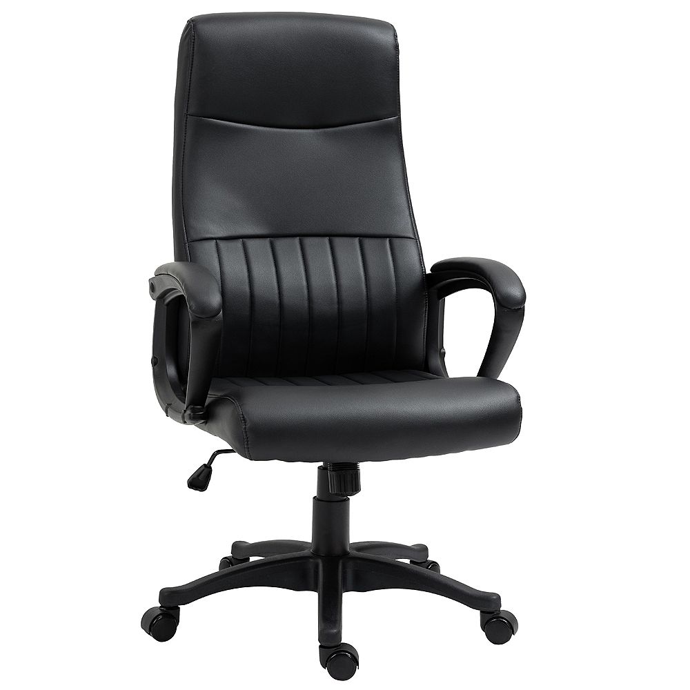 HOMCOM Vinsetto High Back Office Chair Swivel Executive PVC Leather ...