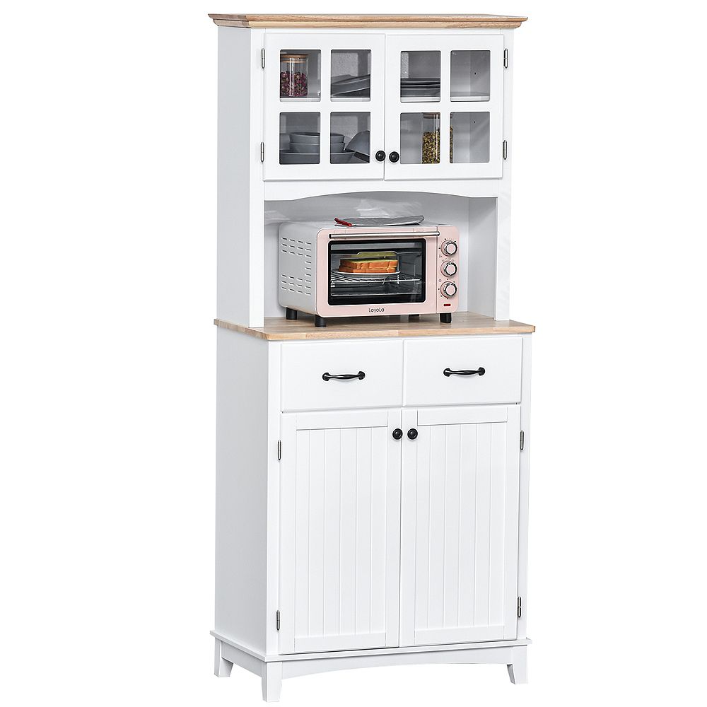 Homcom Coastal Kitchen Pantry Storage, Microwave Pantry Cabinet Canada