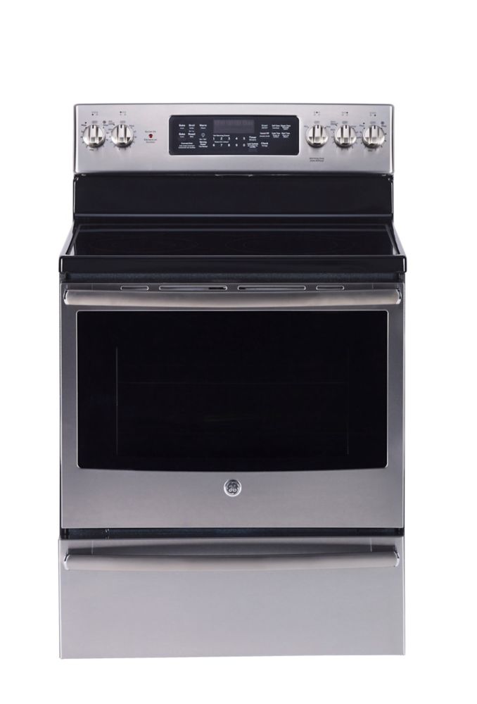 GE 30In FreeStanding Electric Convection Range in White The Home