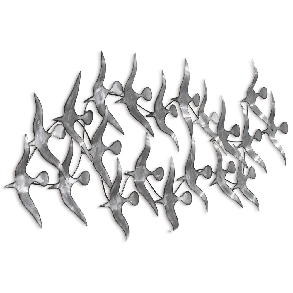 Empire Art Direct Flock Hand Painted Etched Metal Wall Sculpture The Home Depot Canada
