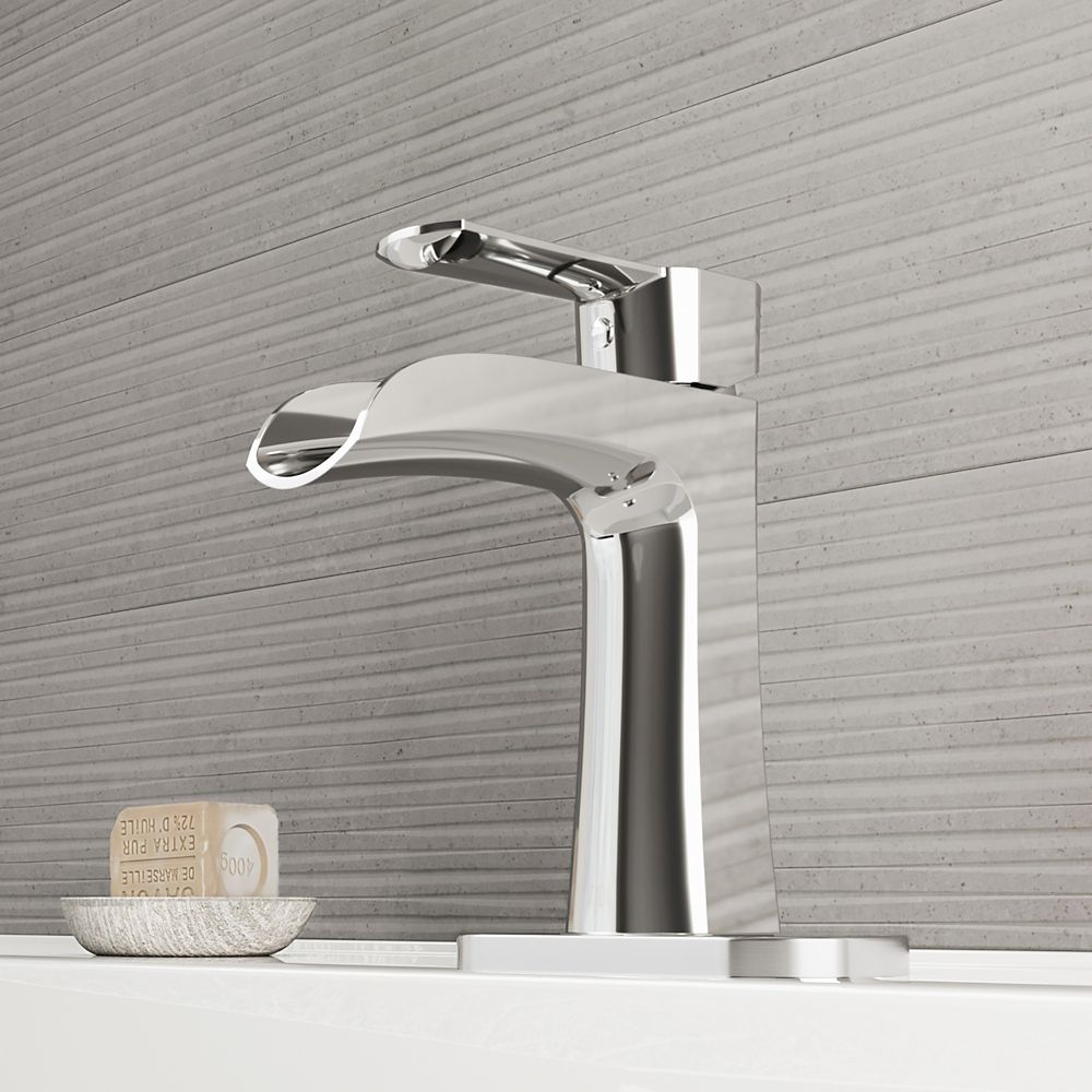 VIGO VIGO Paloma Single Hole Bathroom Faucet with Deck Plate and Popup