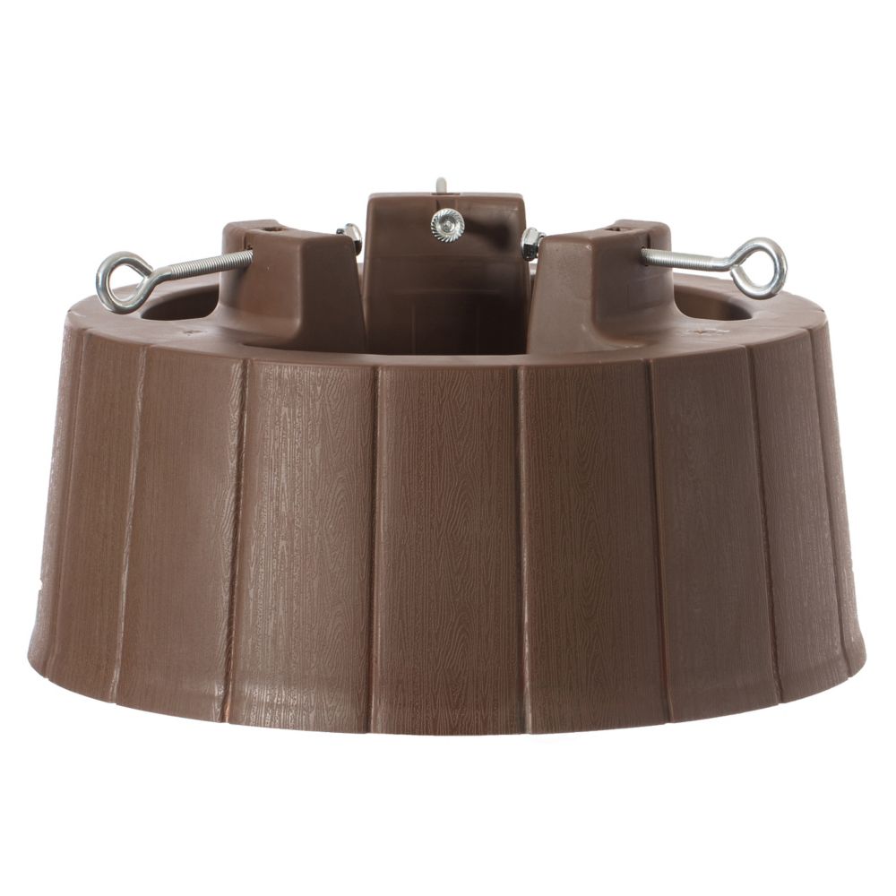 Gardenised Brown Plastic Christmas Tree Stand With Screw Fastener The