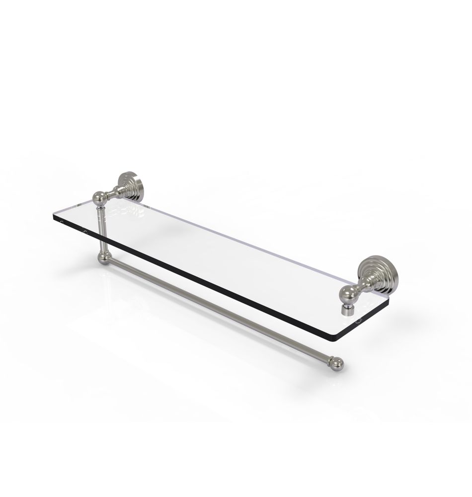 Allied Brass Waverly Place Collection Paper Towel Holder with 22 Inch Glass Shelf in Satin