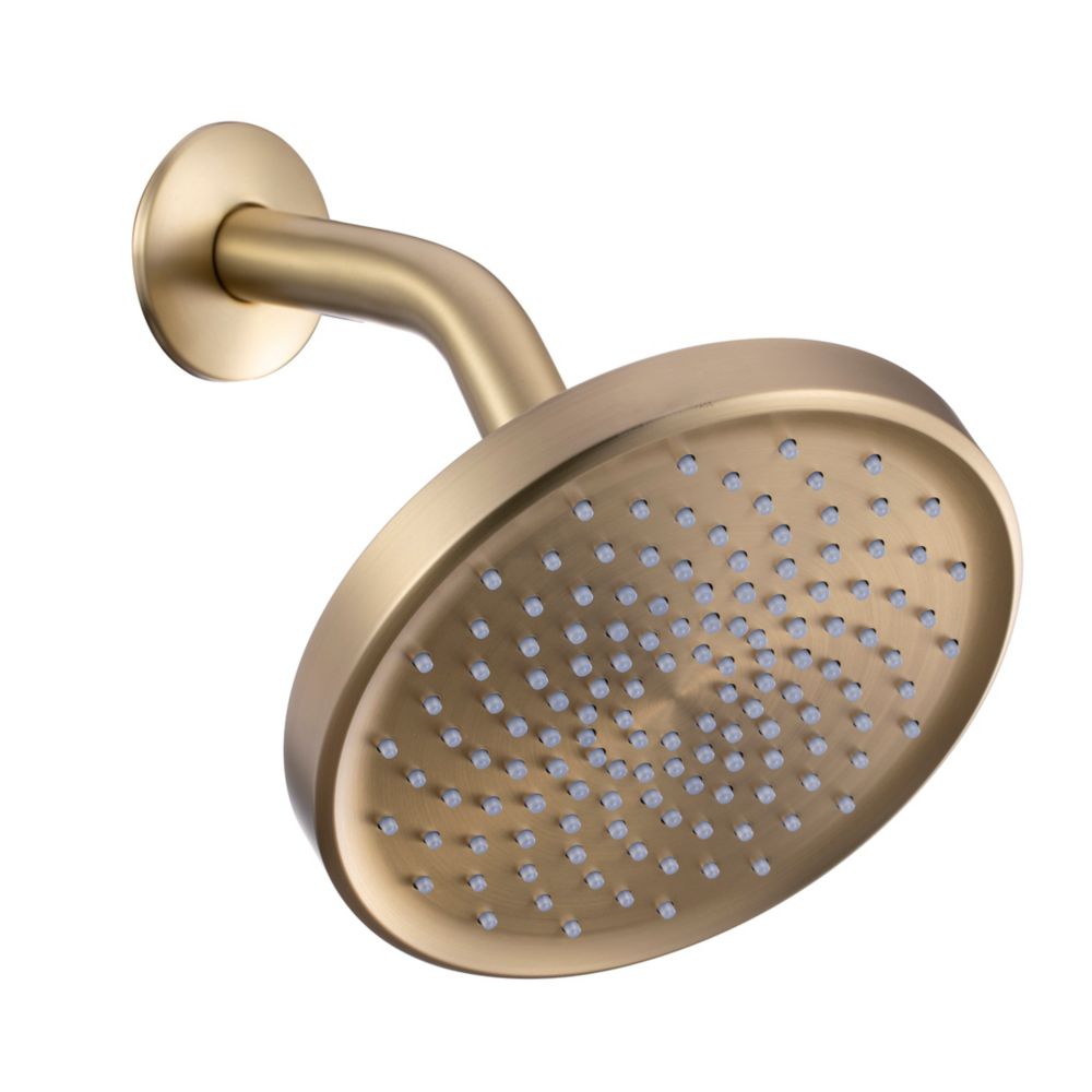 Boyel Living 1Spray Pattern 6 inch Fixed Shower Head in Brushed Gold