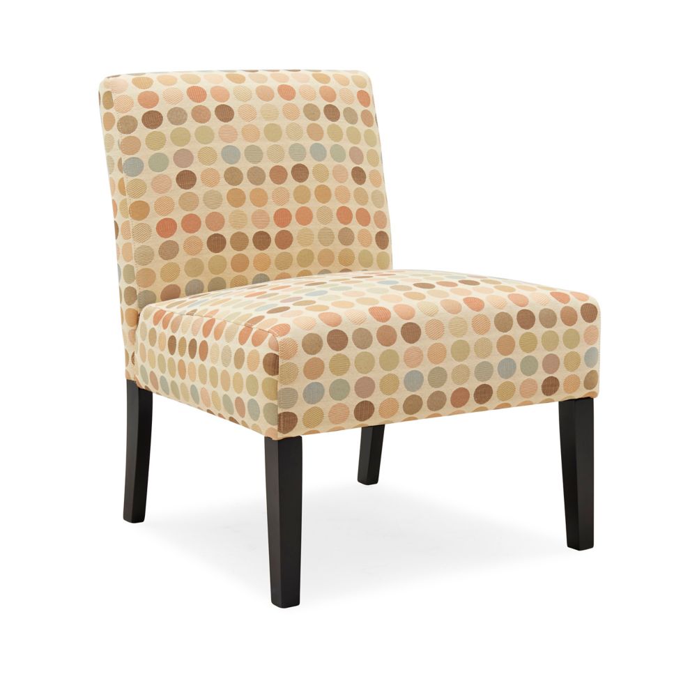 Handy Living Earlie Armless Accent Chair in Beige Retro Dot The Home