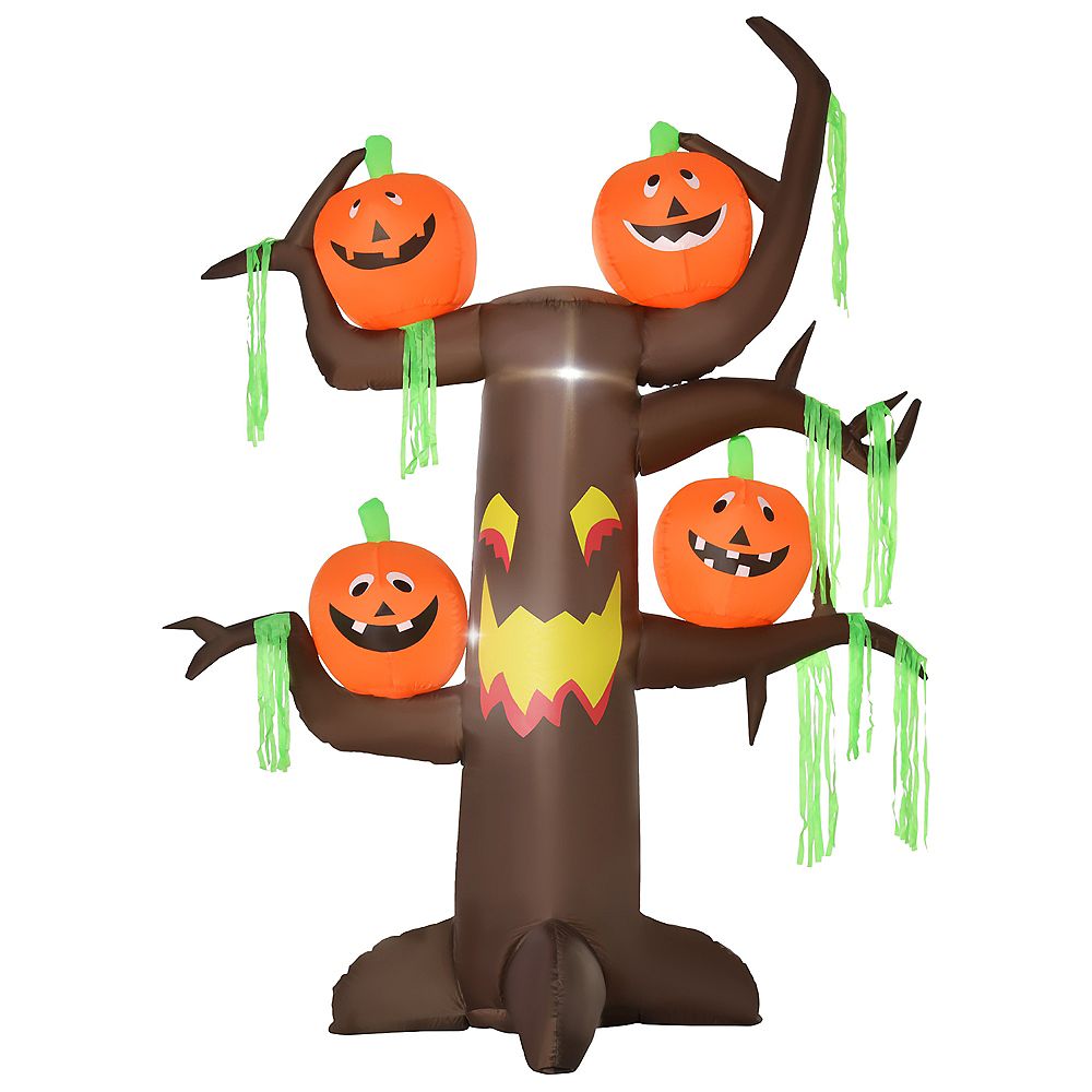 HOMCOM 8FT Airblown Inflatable Halloween Decoration Lighted Creepy Tree ...