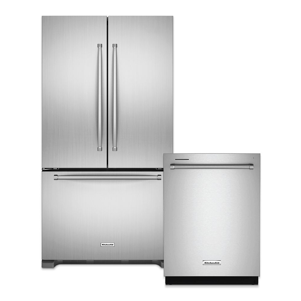 KitchenAid 36inch W Refrigerator with Front Control Dishwasher in