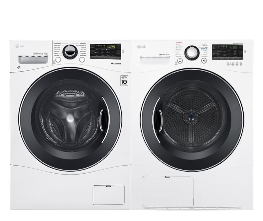 LG Electronics Stackable Washer and Electric Dryer Set in White The
