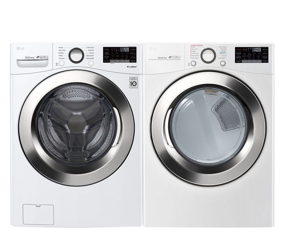 LG Electronics Smart Stackable Washer and Electric Dryer Set in White