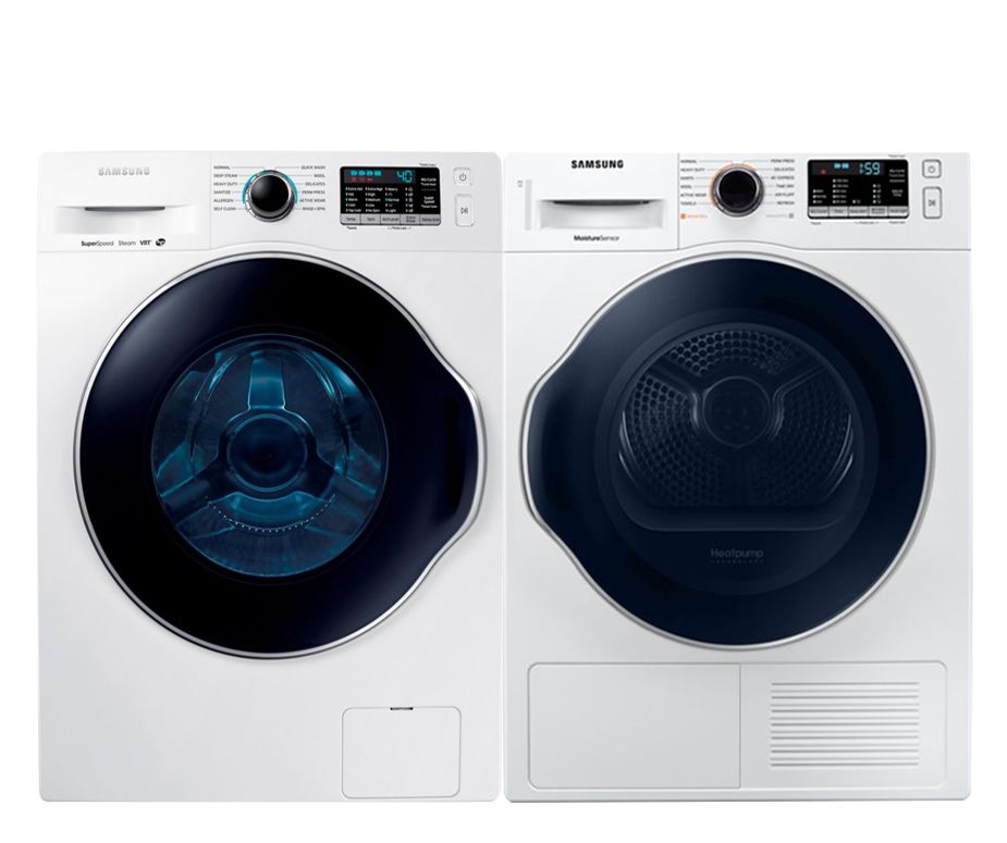Samsung Front Load Washer and Electric Dryer Set in White The Home