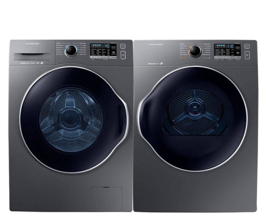 Samsung Front Load Washer and Electric Dryer Set in Platinum The Home