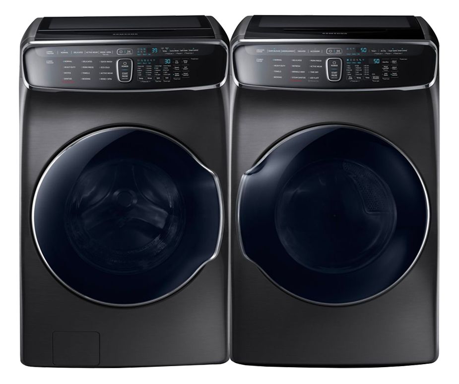 Samsung Front Load Washer and Electric Dryer Set in Black Stainless Samsung Stainless Steel Washer And Dryer
