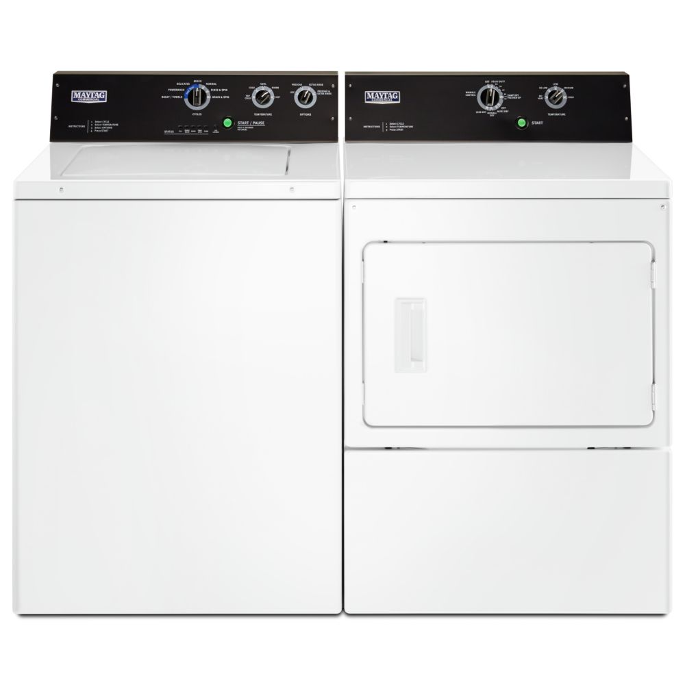 Maytag Top Load Washer and Electric Dryer Set in White | The Home Depot