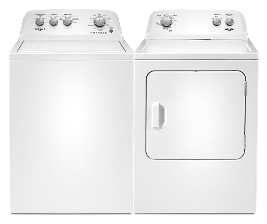Whirlpool Top Load Washer and Electric Dryer Set in White 