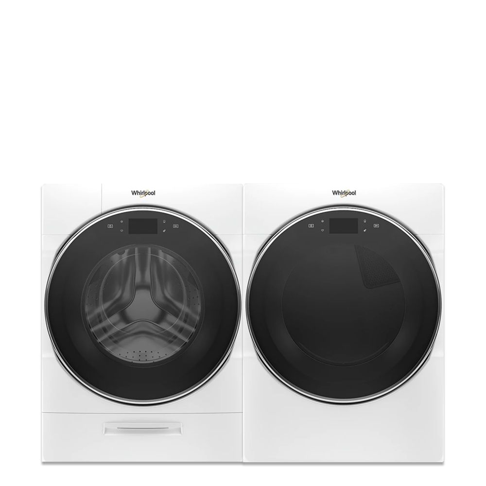 Whirlpool Smart Front Load Washer and Electric Dryer Set in White The