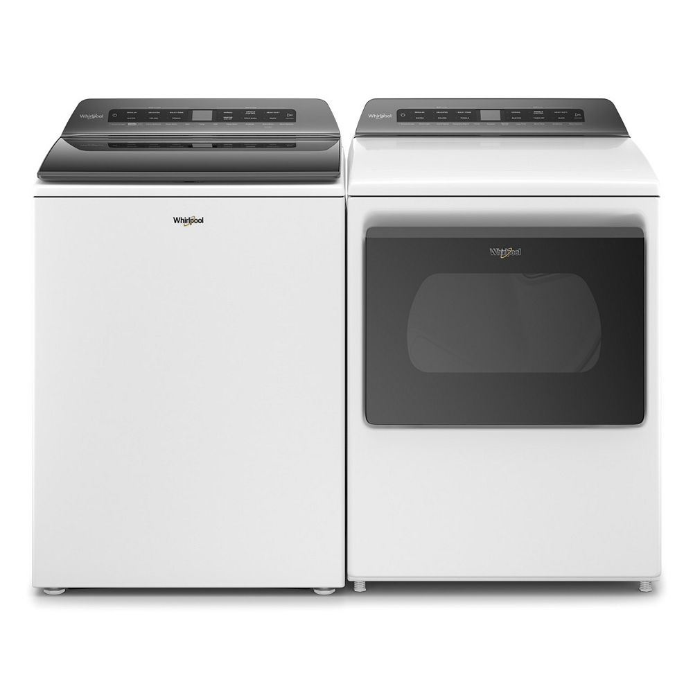 Whirlpool Smart Top Load Washer and Smart Electric Dryer Set in White The Home Depot Canada