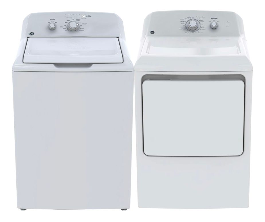 GE Top Load Washer and Electric Dryer Set in White The Home Depot Canada