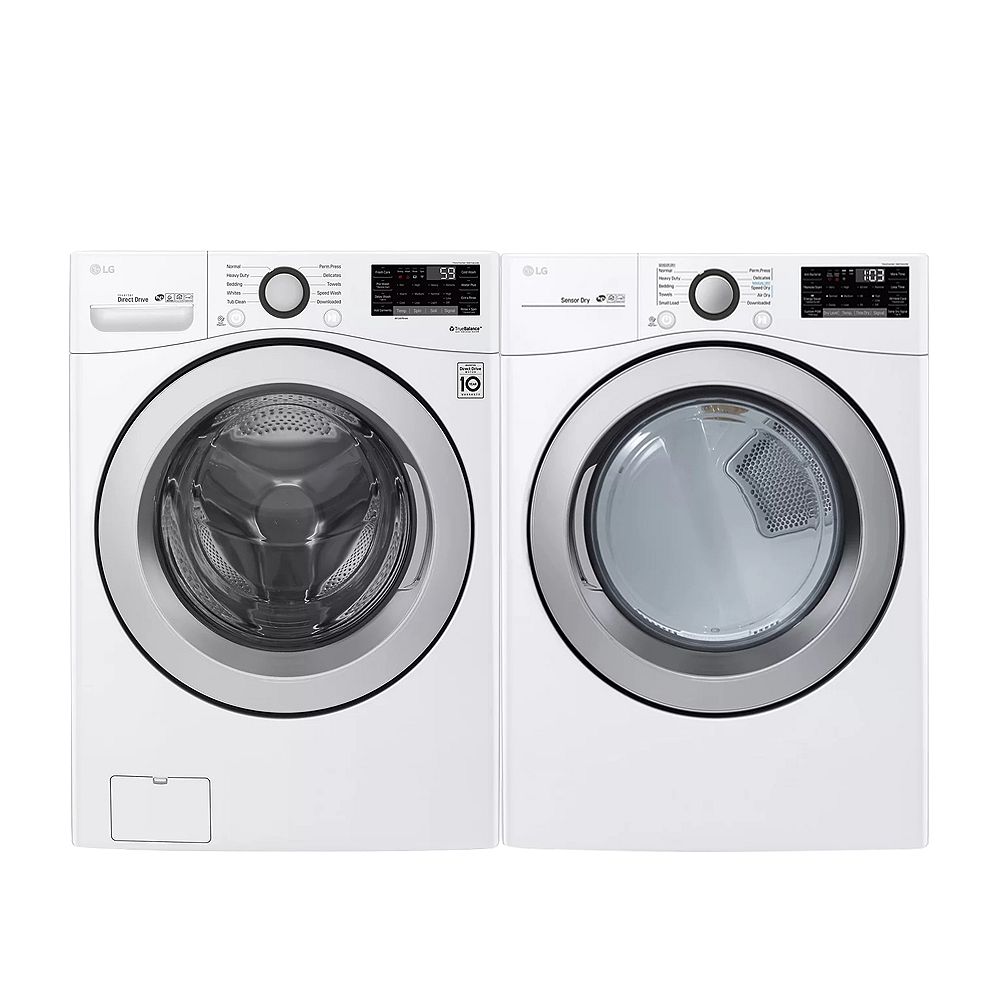 LG Electronics Smart Stackable Washer and Gas Dryer Set in White The