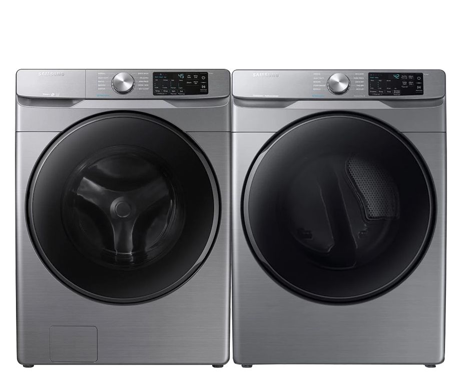 Samsung Smart Front Load Washer and Gas Dryer Set in Platinum | The ...