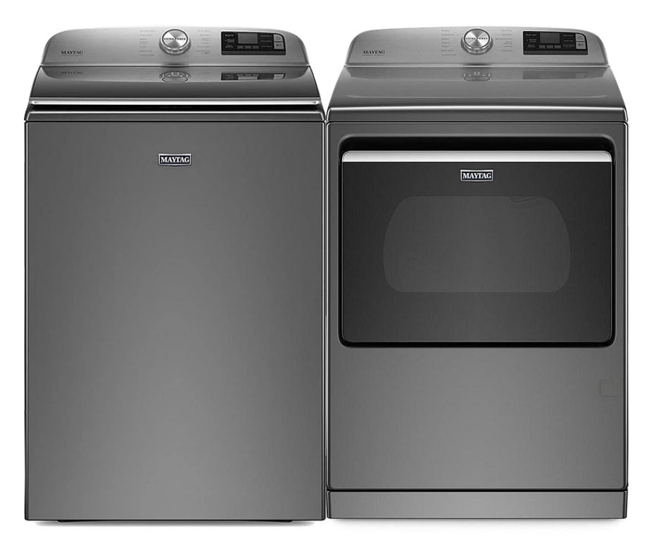 Maytag Smart Top Load Washer and Gas Dryer Set in Metallic Slate The