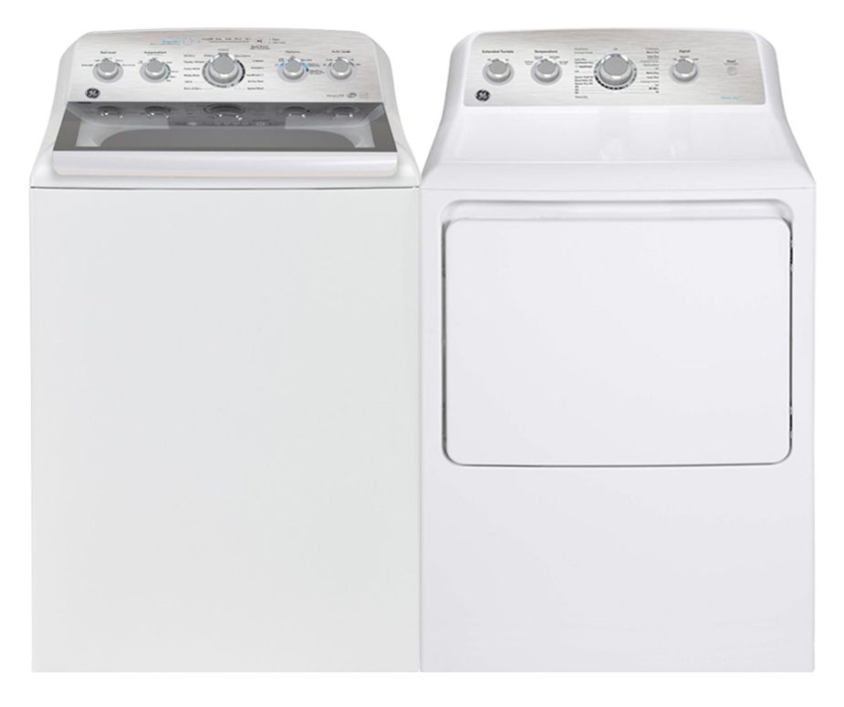 GE Top Load Washer and Electric Dryer Set in White The Home Depot Canada
